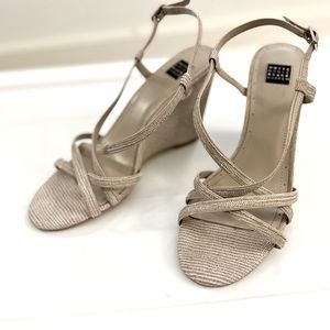 WHBM Women Aryana Strappy Lizard Wedge Sandal